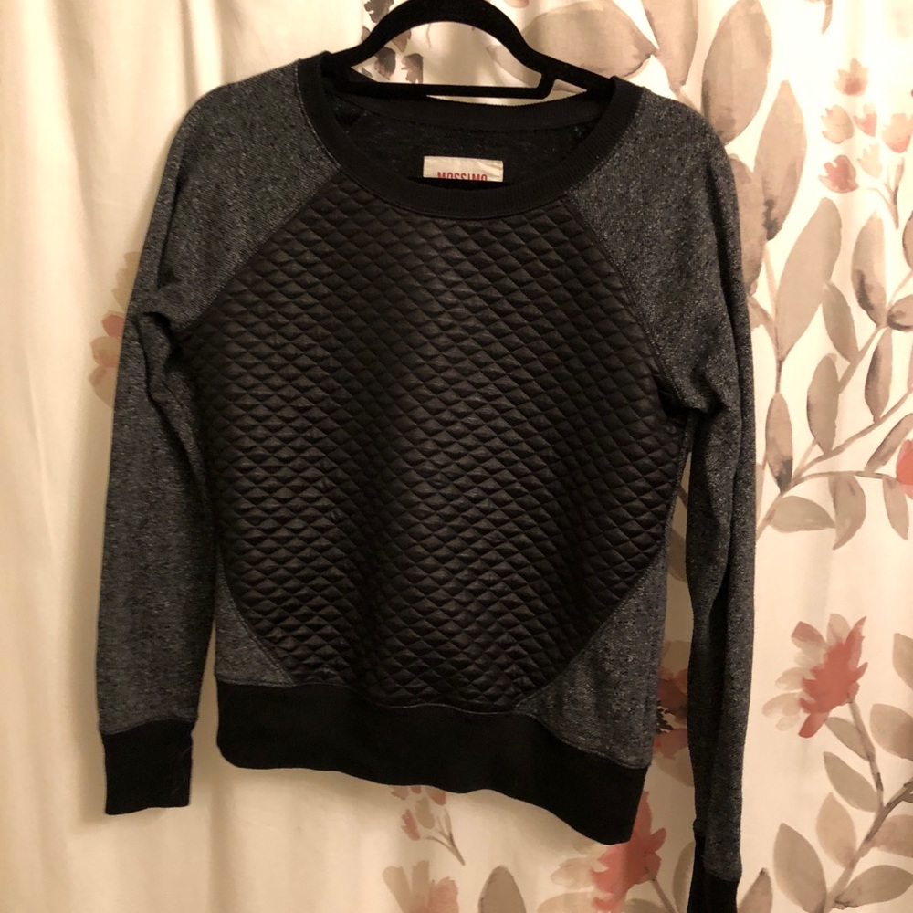 Faux leather sweatshirt